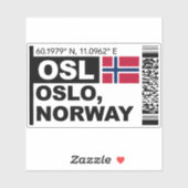 OSL Oslo Boarding Pass - Norway Travel Aufkleber (Blatt)