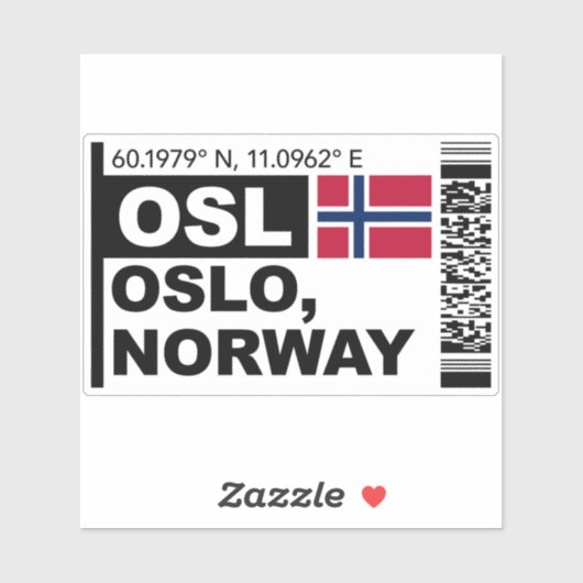 OSL Oslo Boarding Pass - Norway Travel Aufkleber (Blatt)