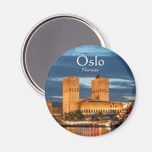 Oslo City Hall Norwegen Magnet (Vorderseite/Rückseite)