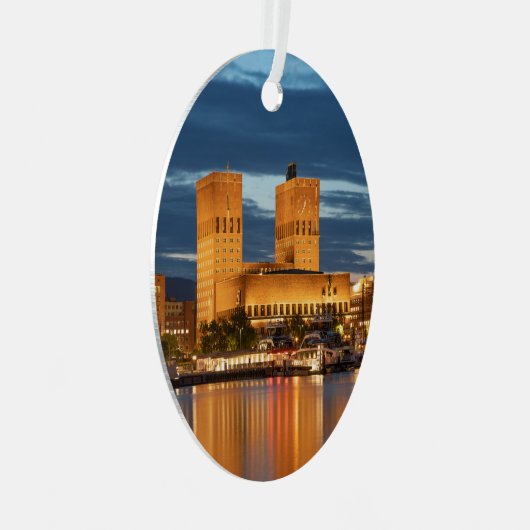 Oslo City Hall Norwegen Ornament Aus Metall (Vorderseite Rechts)