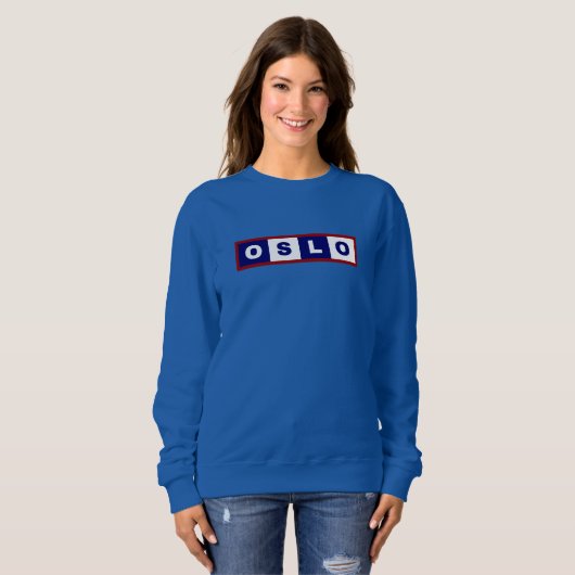 Oslo City, Norwegen Minimal Design Sweatshirt (Vorne ganz)