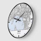 Oslo Clock City Line Art Große Wanduhr (Winkel)