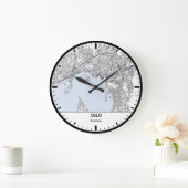 Oslo Clock City Line Art Große Wanduhr (Zuhause)