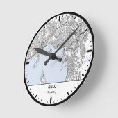 Oslo Clock City Line Art Runde Wanduhr (Winkel)