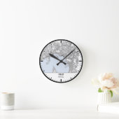 Oslo Clock City Line Art Runde Wanduhr (Zuhause)