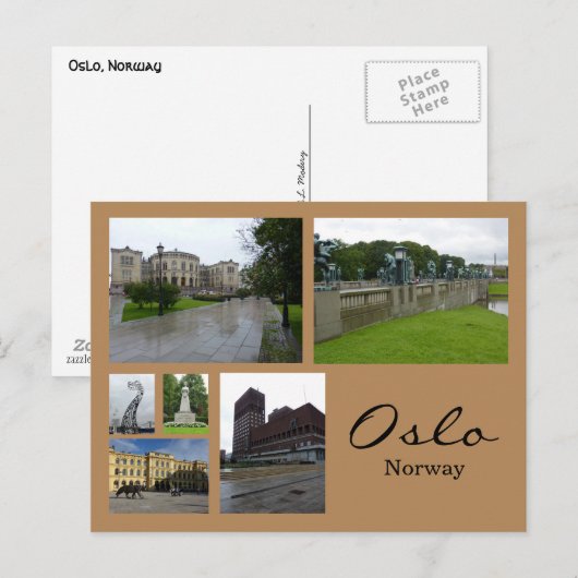 Oslo Collage 1 Postkarte (Vorne/Hinten)