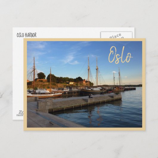 Oslo Hafen mit Text Postkarte (Vorne/Hinten)
