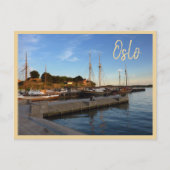 Oslo Hafen mit Text Postkarte (Vorderseite)