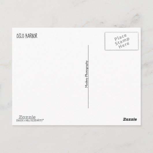 Oslo Harbor Postkarte (Rückseite)