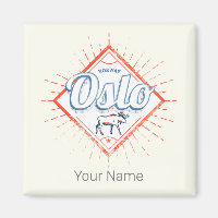 Oslo Hauptstadt Norwegen Retro Moose Vintag Souven