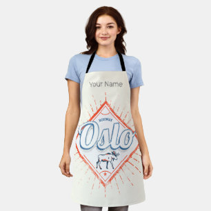 Oslo Hauptstadt Norwegen Retro Moose Vintag Souven Schürze