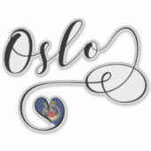 Oslo Heart Flag Aufkleber (Vorderseite)