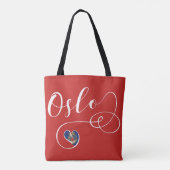 Oslo Heart Grocertasche, Norwegen Tasche (Rückseite)