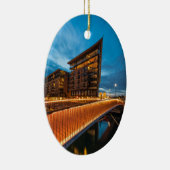 Oslo in der Nacht, Norwegen Keramik Ornament (Rechts)