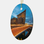 Oslo in der Nacht, Norwegen Keramik Ornament (Links)