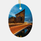Oslo in der Nacht, Norwegen Keramik Ornament (Hinten)