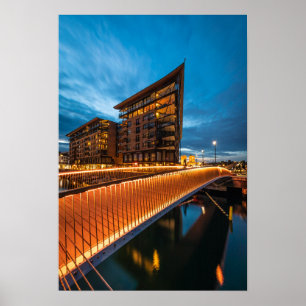 Oslo in der Nacht, Norwegen Poster