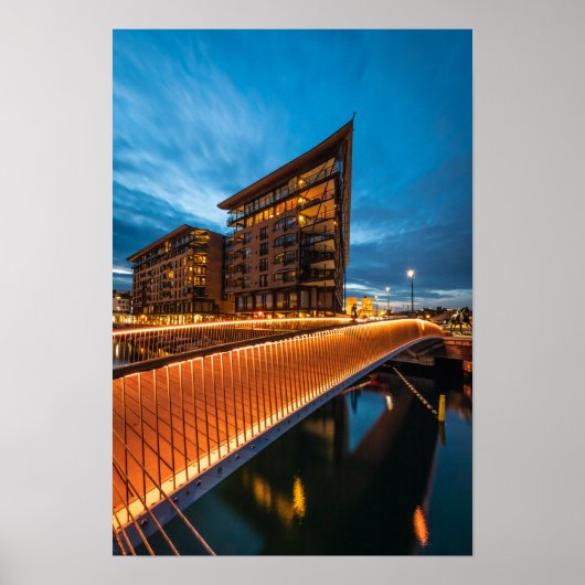 Oslo in der Nacht, Norwegen Poster (Vorne)