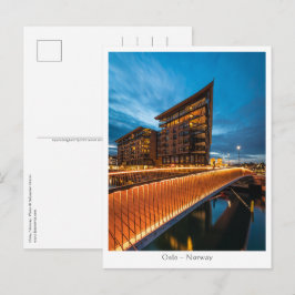 Oslo in der Nacht, Norwegen Postkarte