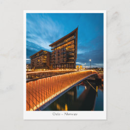 Oslo in der Nacht, Norwegen Postkarte