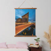 Oslo in der Nacht, Norwegen Wandteppich Mit Holzrahmen (Schlafzimmer)