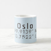 Oslo Latitude Longitude Kaffeetasse (Mittel)
