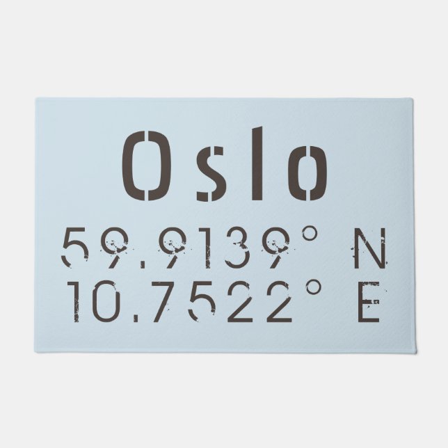 Oslo Latitude und Länge Fußmatte (Vorderseite)