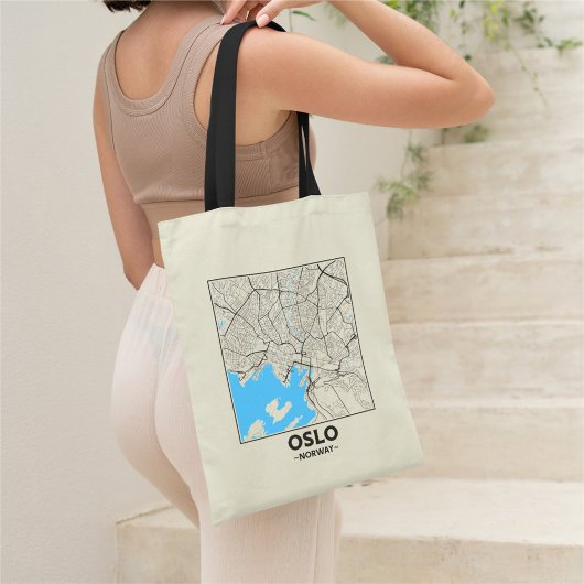 Oslo, Norway, City Map Tote Bag Tragetasche