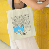 Oslo, Norway, City Map Tote Bag Tragetasche