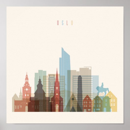 Oslo, Norway | City Skyline Poster (Vorne)