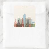 Oslo, Norway | City Skyline Quadratischer Aufkleber (Tasche)