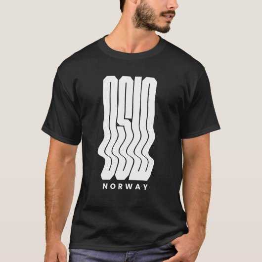 Oslo Norway Nordic Wave logo design T-Shirt (Vorderseite)