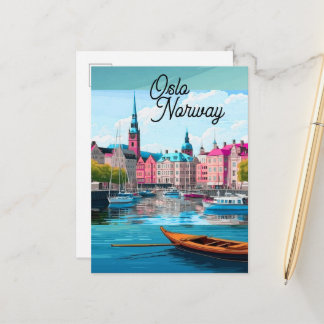 Oslo Norway Travel Postcard Art, Oslo Postcard, No Ankündigungspostkarte