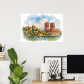 Oslo Norway Watercolor Art Poster, Scandinavian  Poster (Heimbüro)