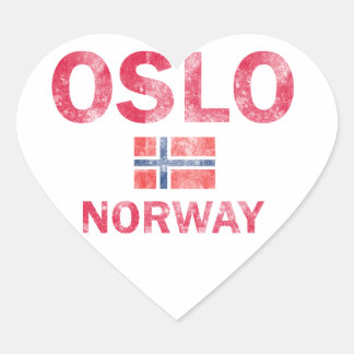Oslo Norwegen Designs Herz-Aufkleber