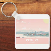 Oslo Norwegen Fjord Pastel Travel Schlüsselanhänger (Vorderseite)