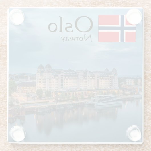 Oslo Norwegen Glasuntersetzer (Rückseite)
