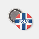 Oslo Norwegen Liebe Peace Magnet 3 (Vorderseite/Rückseite)