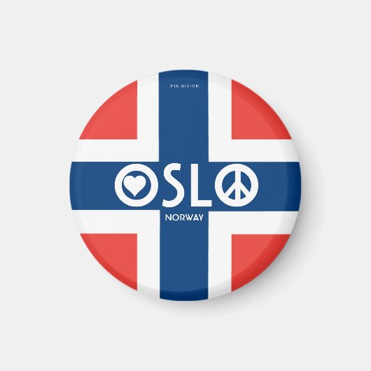 Oslo Norwegen Liebe Peace Magnet 3 (Vorne)
