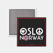 Oslo Norwegen Liebe Peace Magnet 4 (Vorderseite/Rückseite)
