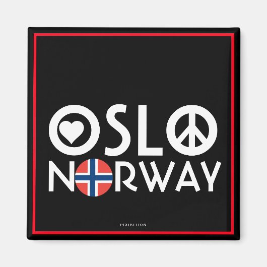 Oslo Norwegen Liebe Peace Magnet 4 (Vorne)