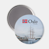 Oslo Norwegen Magnet (Vorderseite/Rückseite)