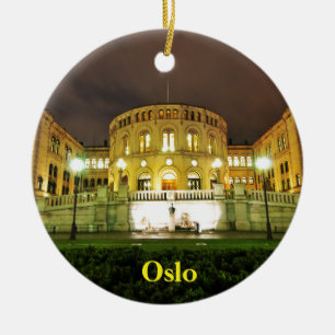 Oslo, Norwegen nachts Keramikornament