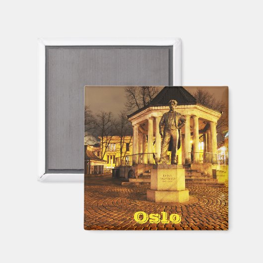 Oslo, Norwegen nachts Magnet (Vorderseite/Rückseite)