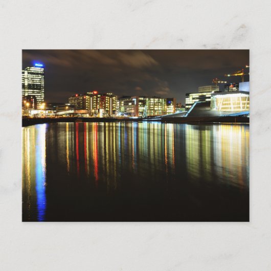 Oslo, Norwegen nachts Postkarte (Vorderseite)
