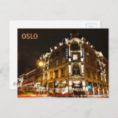 Oslo, Norwegen nachts Postkarte (Vorne/Hinten)