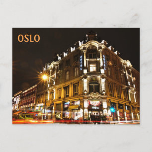 Oslo, Norwegen nachts Postkarte