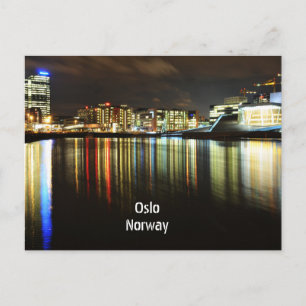 Oslo, Norwegen nachts Postkarte
