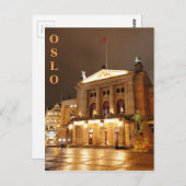 Oslo, Norwegen nachts Postkarte (Vorne/Hinten)