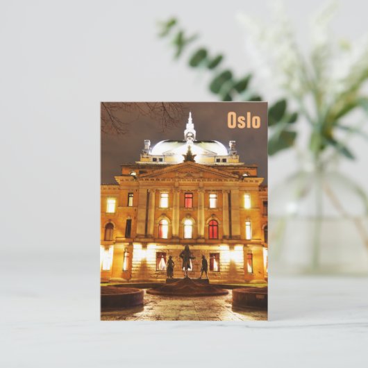 Oslo, Norwegen nachts Postkarte (Stehend Vorderseite)